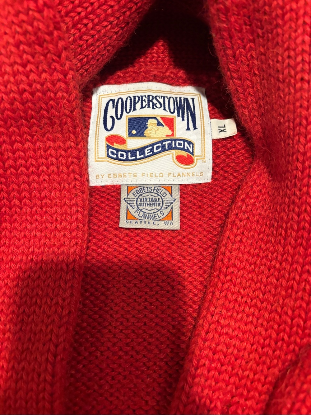 Cooperstown Collection Vintage Red 'Red Sox' Shawl Collar Cardigan - Picture 2 of 3